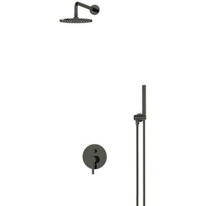 Radius Regendouche Inbouw | Zwart chroom 20 cm Regendouche Eéngreeps