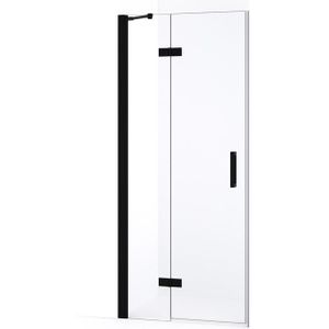 Diamond Douchedeur | 80 cm Mat zwart Helder glas Draaideur