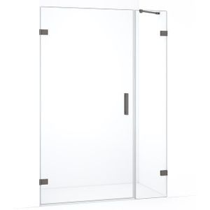 Diamond Douchedeur | 135 cm Zwart metaal Helder glas Draaideur