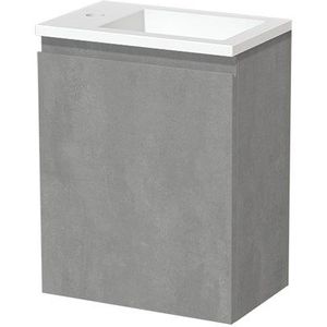 Modulo Pico Toiletmeubel met wastafel | 40 cm Lichtgrijs beton Greeploos front Solid surface