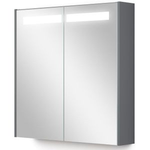 Spiegelkast Met Verlichting Modulo 70x70cm Middengrijs