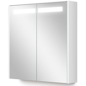 Spiegelkast Met Verlichting Modulo 70x70cm Hoogglans Wit