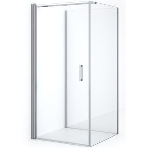 Diamond Douchecabine | 90x90 cm Chroom Helder glas Draaideur Halfvrijstaande vierkant