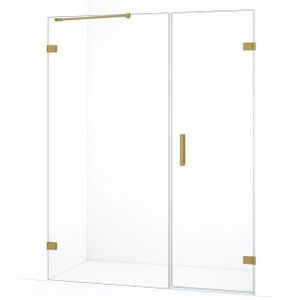 Diamond Douchedeur | 145 cm Goud Helder glas Draaideur