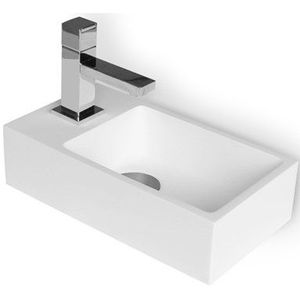 Fonteintje WC Mintra Solid Surface Mat Wit Kraangat Links