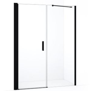 Diamond Douchedeur | 160 cm Mat zwart Helder glas Draaideur