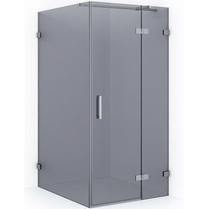 Diamond Douchecabine | 110x90 cm Chroom Rookglas Draaideur Rechthoek