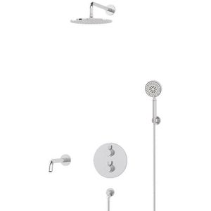 Radius Inbouw Badkraan met regendouche | Chroom Thermostatisch
