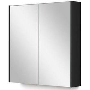 Spiegelkast Met Verlichting Modulo 70x70cm Hoogglans Zwart