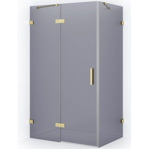 Diamond Douchecabine | 120x80 cm Lichtgoud Rookglas Draaideur Rechthoek