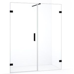 Diamond Douchedeur | 135 cm Mat zwart Helder glas Draaideur