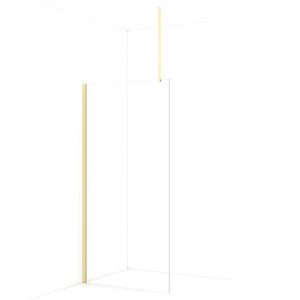 Diamond Inloopdouche | 90 cm Lichtgoud Helder glas Vaste wand