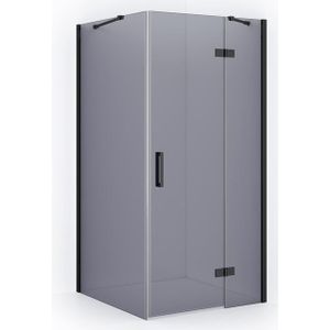 Diamond Douchecabine | 110x90 cm Zwart chroom Rookglas Draaideur Rechthoek