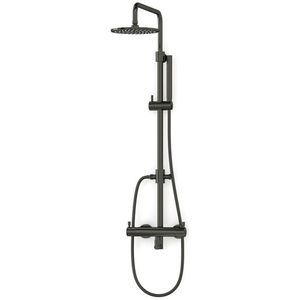 Radius Regendouche Opbouw | Zwart chroom 20 cm Regendouche Thermostatisch