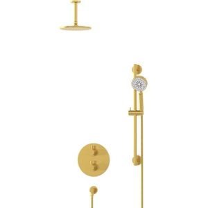 Radius Regendouche Inbouw | Goud 20 cm Regendouche Thermostatisch