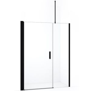 Diamond Douchedeur | 150 cm Mat zwart Helder glas Draaideur