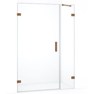 Diamond Douchedeur | 125 cm Koper Helder glas Draaideur