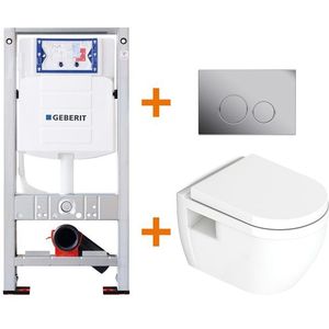 Toiletset Glans wit met Easy Clean + Geberit UP320 inbouwreservoir
