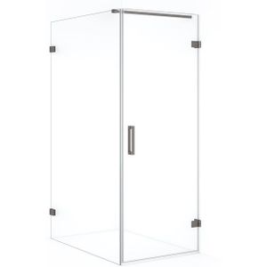 Diamond Douchecabine | 110x70 cm Zwart metaal Helder glas Draaideur Rechthoek