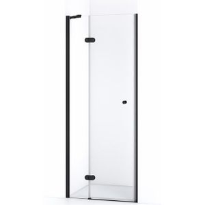 Amber Douchedeur | 70 cm Mat zwart Helder glas Draaideur