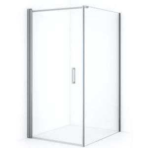 Diamond Douchecabine | 110x90 cm Chroom Helder glas Draaideur Rechthoek