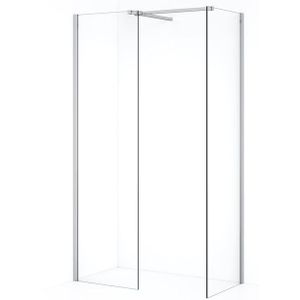 Diamond Inloopdouche | 60x50 cm Chroom Helder glas 2 vaste wanden