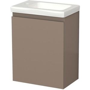 Modulo Pico Toiletmeubel met wastafel | 40 cm Taupe Greeploos front Keramiek