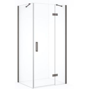 Diamond Douchecabine | 120x70 cm Zwart metaal Helder glas Draaideur Rechthoek
