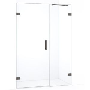 Diamond Douchedeur | 125 cm Zwart metaal Helder glas Draaideur