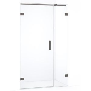 Diamond Douchedeur | 115 cm Zwart metaal Helder glas Draaideur