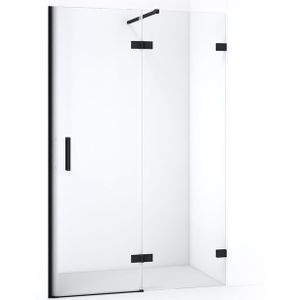 Diamond Douchedeur | 110 cm Mat zwart Helder glas Draaideur
