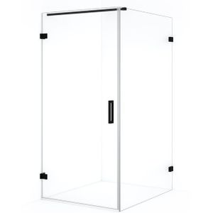 Diamond Douchecabine | 120x100 cm Mat zwart Helder glas Draaideur Rechthoek