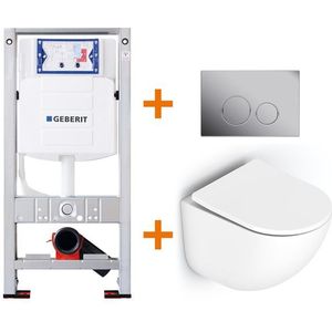 Toiletset Glans wit met Easy Clean + Geberit UP320 inbouwreservoir