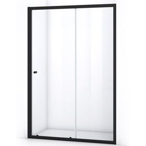 Ruby Allure Douchedeur | 140 cm Mat zwart Helder glas Schuifdeur