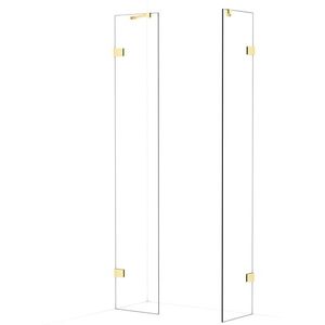 Diamond Inloopdouche | 40x40 cm Lichtgoud Helder glas 2 vaste wanden