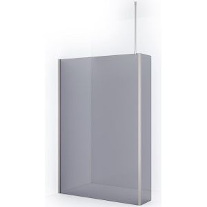 Diamond Inloopdouche | 120 cm Rvs Rookglas Vaste wand met zijwand