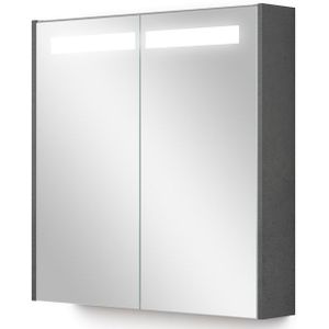 Spiegelkast Met Verlichting Modulo 70x70cm Donkergrijs Beton