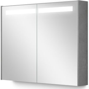 Spiegelkast Met Verlichting Modulo 90x70cm Lichtgrijs Beton