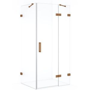 Diamond Douchecabine | 100x70 cm Koper Helder glas Draaideur Rechthoek