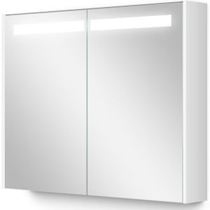 Spiegelkast Met Verlichting Modulo 90x70cm Hoogglans Wit