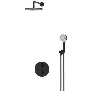 Radius Regendouche Inbouw | Zwart 25 cm Regendouche Thermostatisch