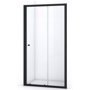 Ruby Allure Douchedeur | 100 cm Mat zwart Helder glas Schuifdeur