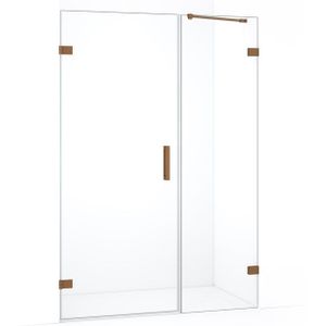 Diamond Douchedeur | 125 cm Koper Helder glas Draaideur