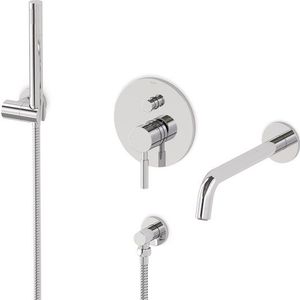 Radius Inbouw badkranenset | Chroom Eéngreeps mengkraan met handdouche 1 stand