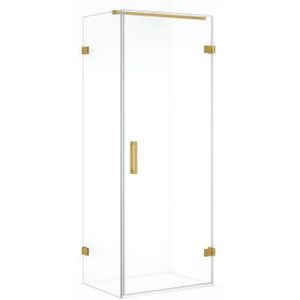Diamond Douchecabine | 70x60 cm Goud Helder glas Draaideur Rechthoek