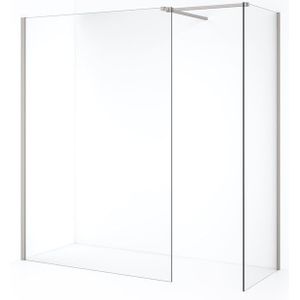 Diamond Inloopdouche | 140x90 cm Rvs Helder glas 2 vaste wanden