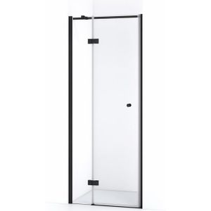 Amber Douchedeur | 70 cm Mat zwart Helder glas Draaideur