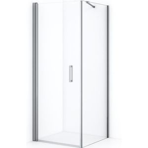 Diamond Douchecabine | 80x70 cm Chroom Helder glas Draaideur Rechthoek