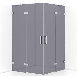 Diamond Douchecabine | 120x120 cm Chroom Rookglas Draaideur Vierkant