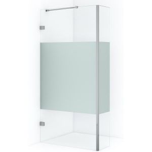 Diamond Inloopdouche | 90 cm Chroom Helder met matte strook Vaste wand met zijwand